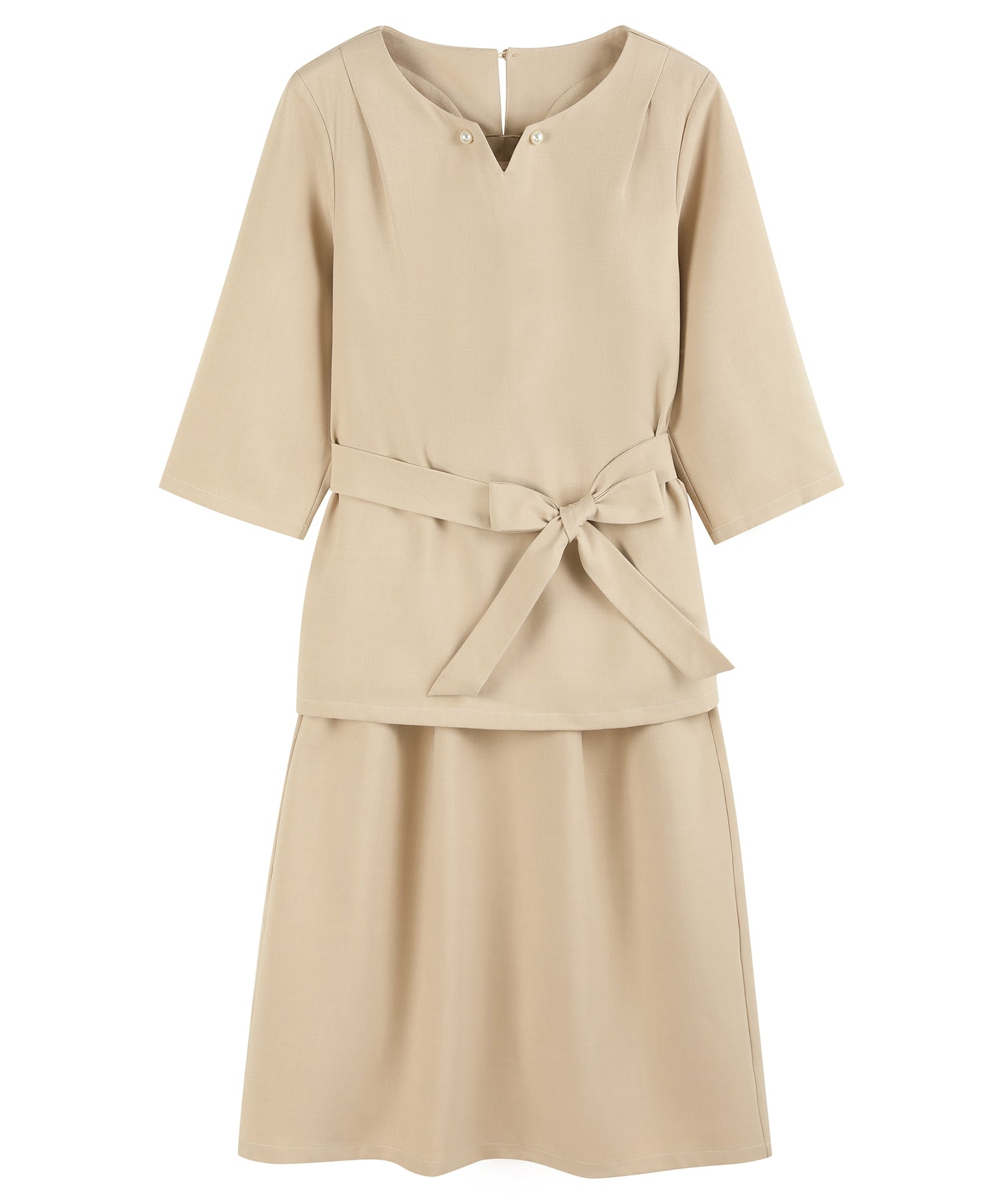 ドレスプラス DRESS+ パーティードレス セットアップ 2way 袖付き 結婚式