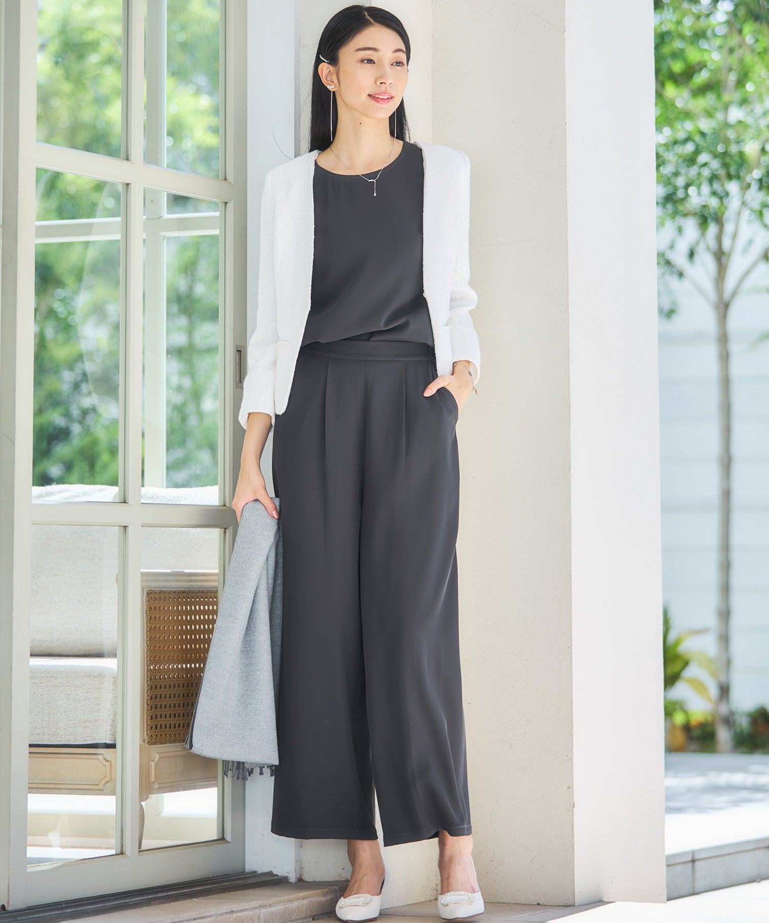 ドレスプラス DRESS+ 3点セット アンサンブル フォーマル 入学式 卒業式,ホワイト