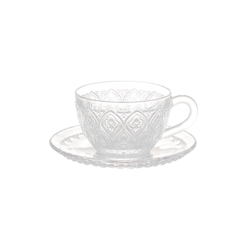 ダルトン DULTON A615-818CL GLASS CUP & SAUCER ''FIORE'' CLEAR 【返品不可商品】 (CL) CL