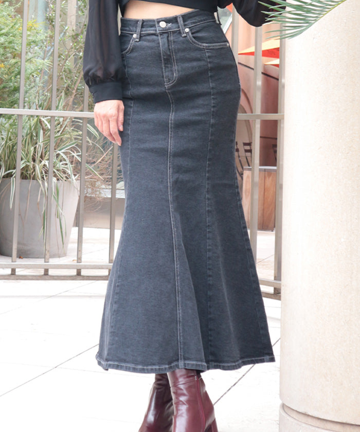 アンビエント AMBIENT ストレッチデニムマーメイドスカート (ダークインディゴ) ダークインディゴ