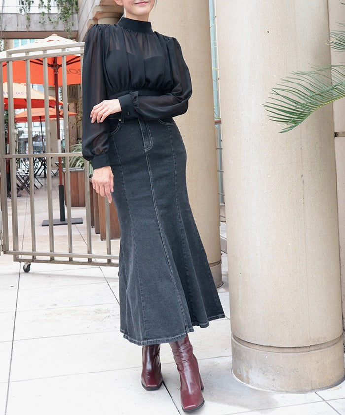 アンビエント AMBIENT ストレッチデニムマーメイドスカート (ダークインディゴ) ダークインディゴ