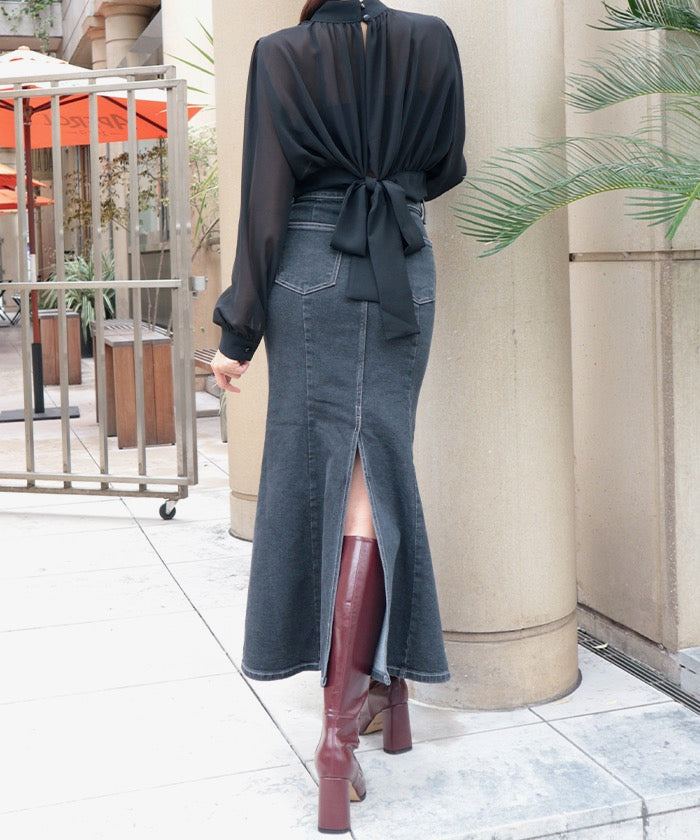 アンビエント AMBIENT ストレッチデニムマーメイドスカート (ダークインディゴ) ダークインディゴ