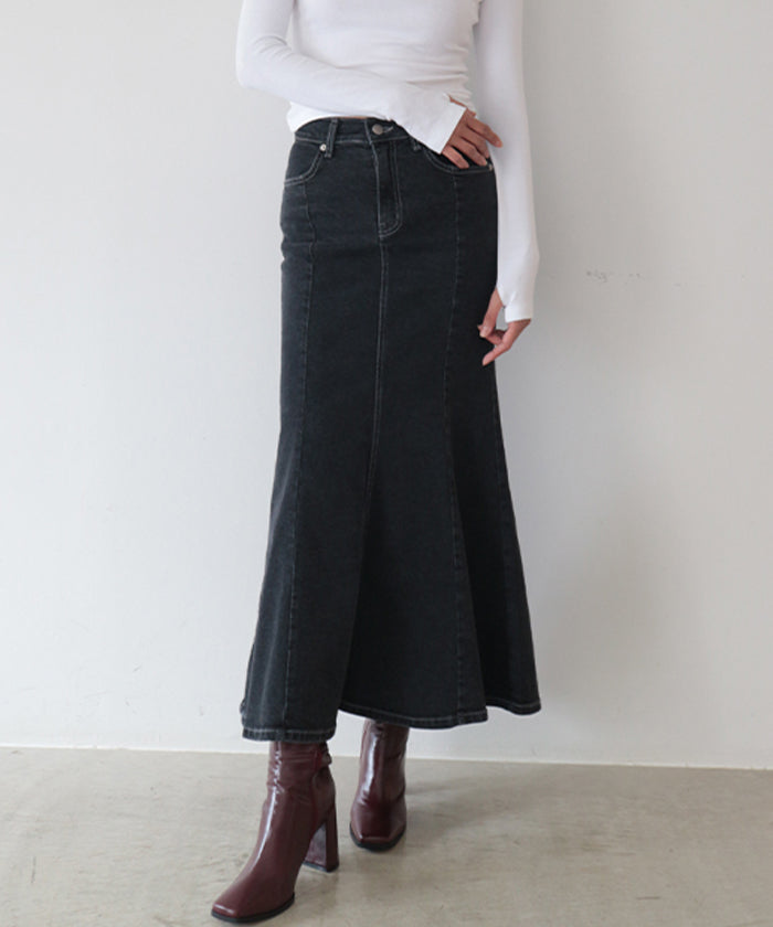 アンビエント AMBIENT ストレッチデニムマーメイドスカート (ダークインディゴ) ダークインディゴ