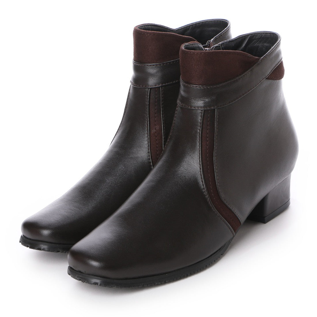 エスプレッソ Espresso 楽ちんポカポカインナーボアデザインショートブーツ (ダークブラウン) ダークブラウン