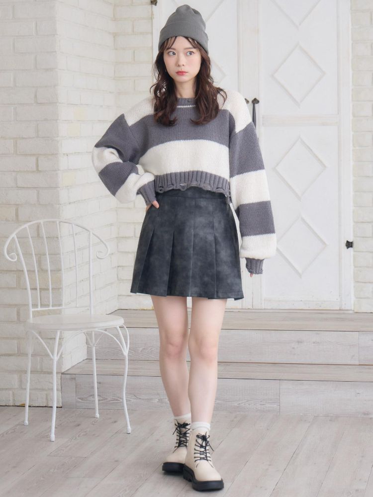 エムズエキサイト ems excite ヴィンテージFレザーミニSK (P/BRN) P/BRN