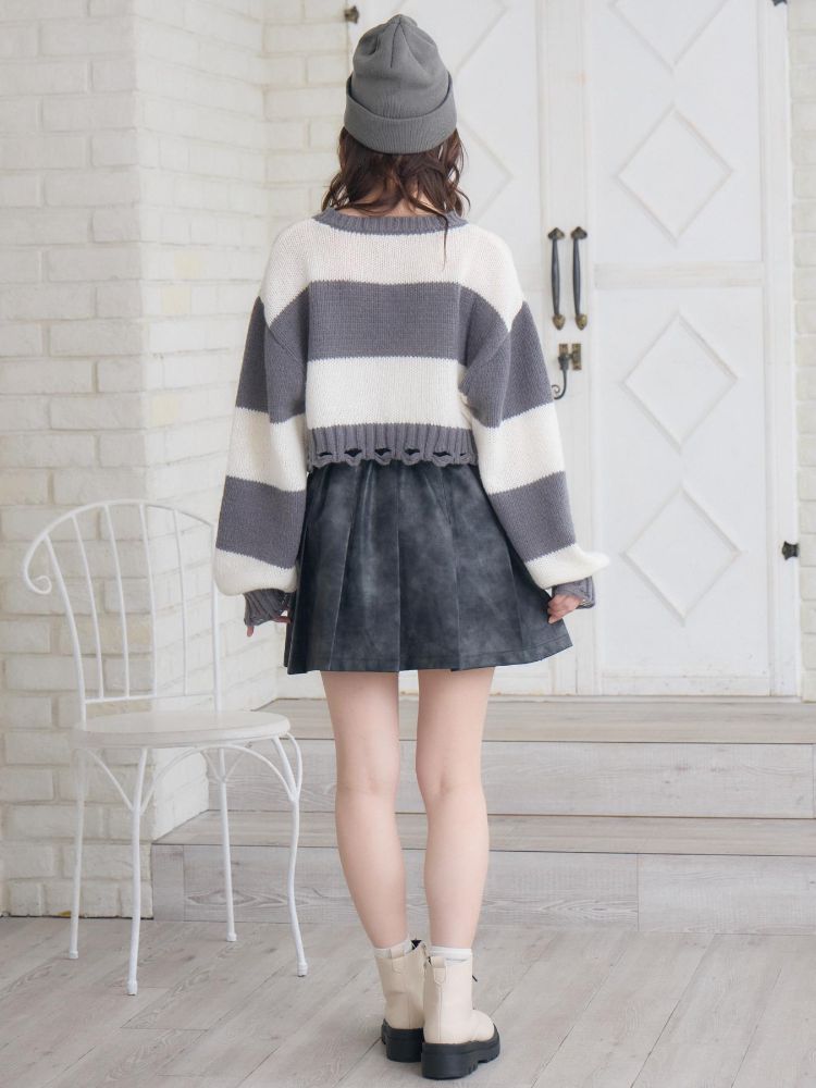 エムズエキサイト ems excite ヴィンテージFレザーミニSK (P/BRN) P/BRN