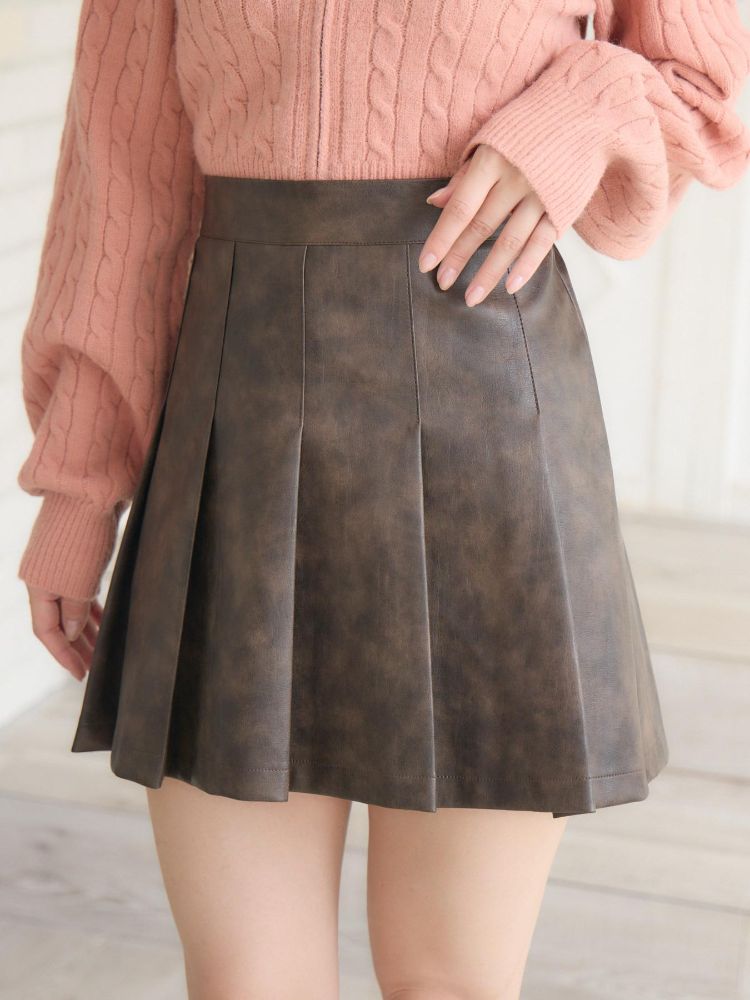 エムズエキサイト ems excite ヴィンテージFレザーミニSK (P/BRN) P/BRN