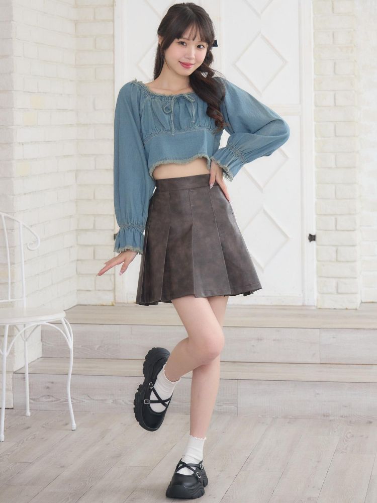 エムズエキサイト ems excite ヴィンテージFレザーミニSK (P/BRN) P/BRN