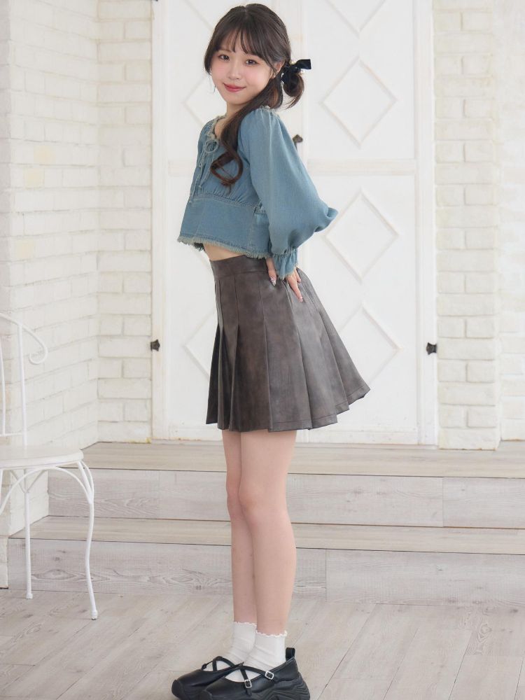 エムズエキサイト ems excite ヴィンテージFレザーミニSK (P/BRN) P/BRN