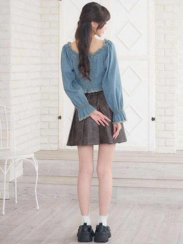 エムズエキサイト ems excite ヴィンテージFレザーミニSK (P/BRN) P/BRN