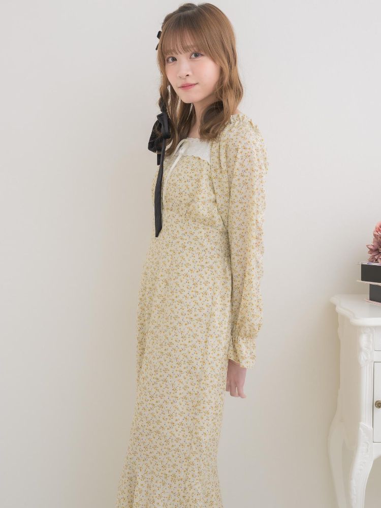 エムズエキサイト ems excite ステッチリボンマーメイドワンピース (P/BLU) P/BLU