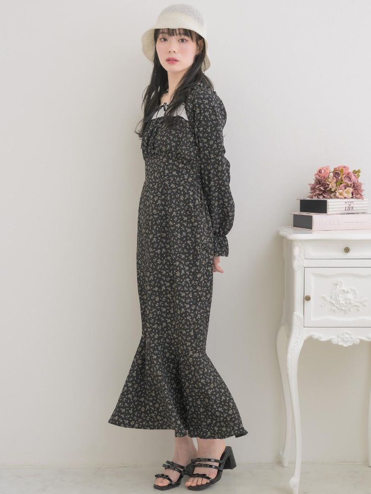 エムズエキサイト ems excite ステッチリボンマーメイドワンピース (P/BLU) P/BLU