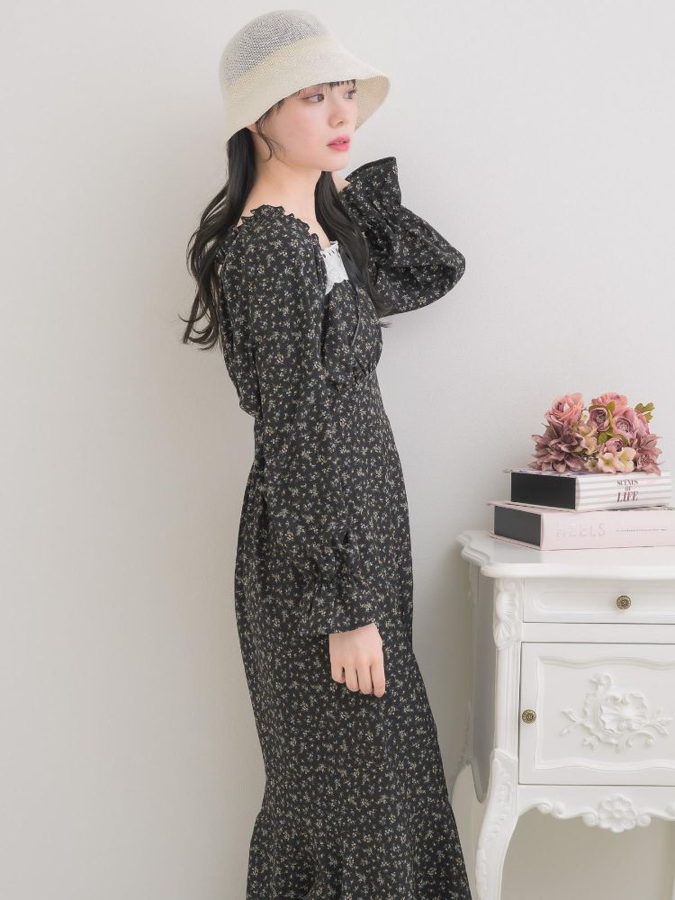 エムズエキサイト ems excite ステッチリボンマーメイドワンピース (P/BLU) P/BLU