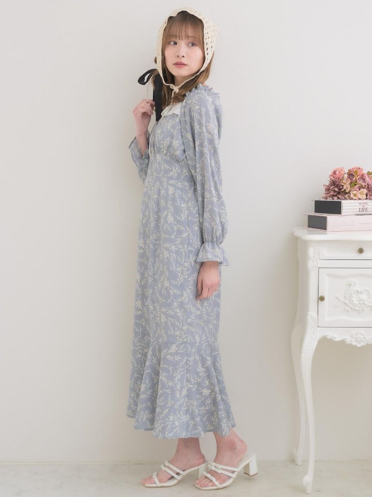 エムズエキサイト ems excite ステッチリボンマーメイドワンピース (P/BLU) P/BLU