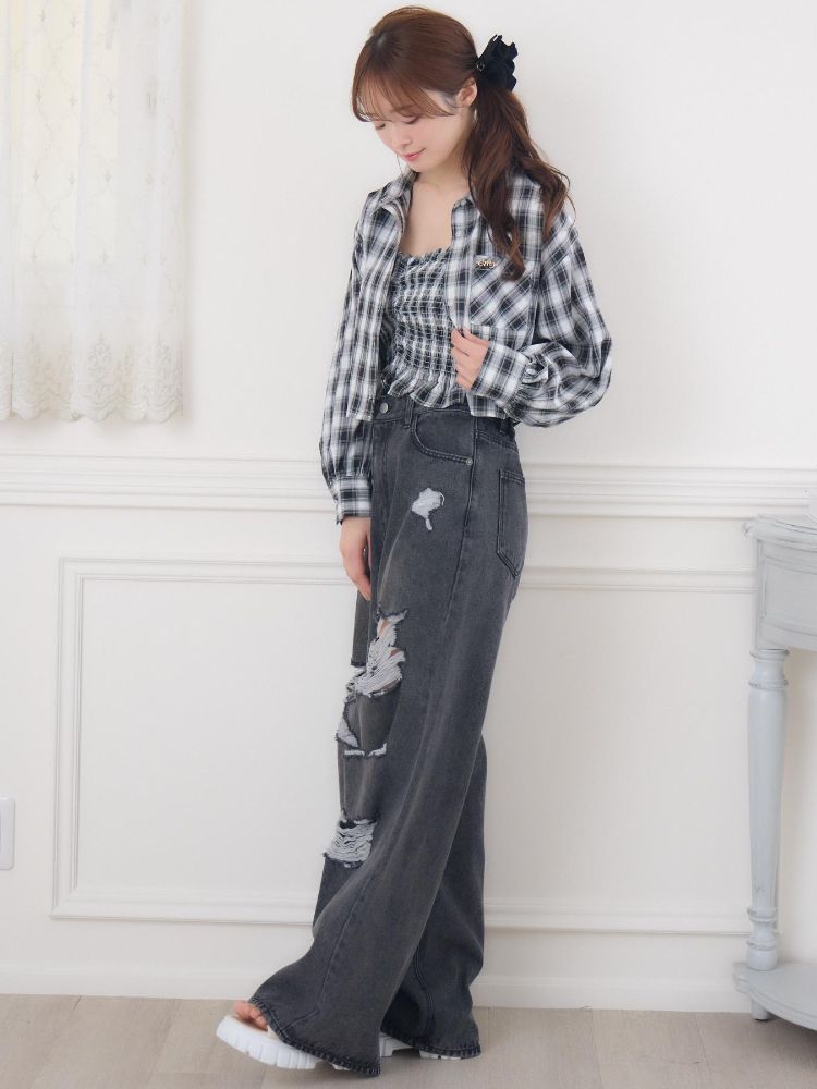 エムズエキサイト ems excite チェックSH&キャミSET (C/BLU) C/BLU