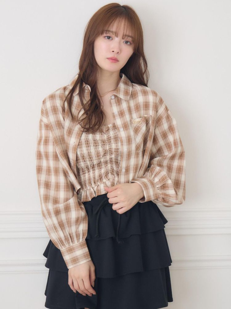 エムズエキサイト ems excite チェックSH&キャミSET (C/BLU) C/BLU