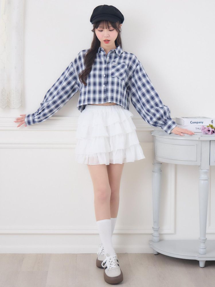 エムズエキサイト ems excite チェックSH&キャミSET (C/BLU) C/BLU