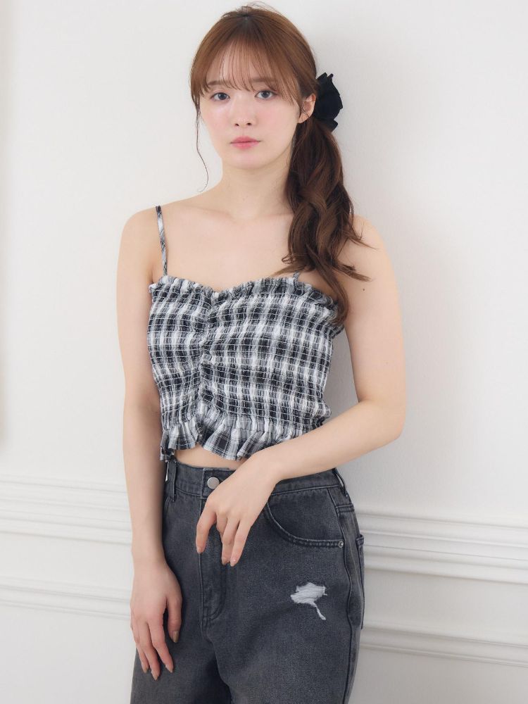 エムズエキサイト ems excite チェックSH&キャミSET (C/BLU) C/BLU