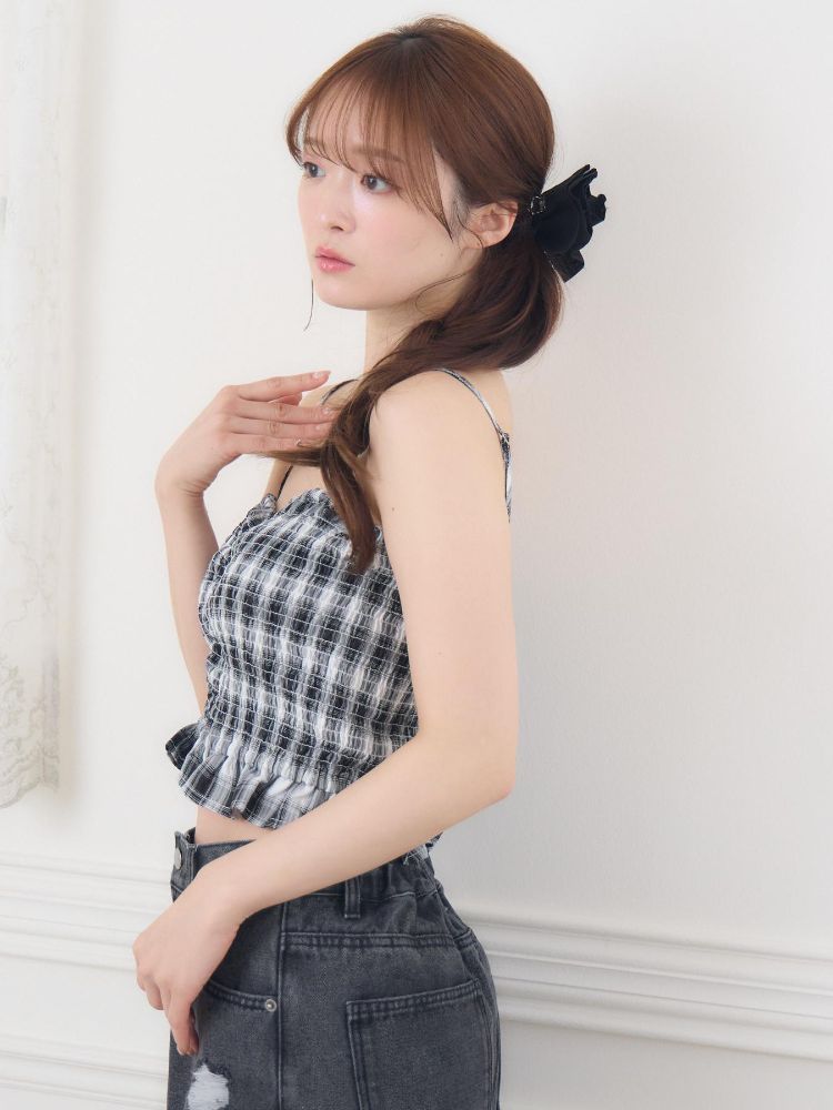 エムズエキサイト ems excite チェックSH&キャミSET (C/BLU) C/BLU