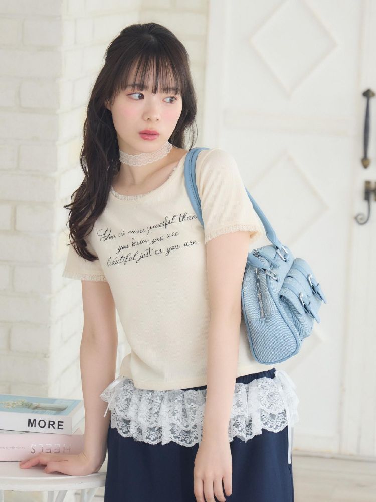 エムズエキサイト ems excite レースチョーカー付きロゴTEE (GRY2) GRY2