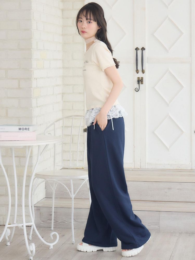 エムズエキサイト ems excite レースチョーカー付きロゴTEE (GRY2) GRY2