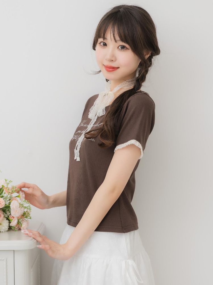 エムズエキサイト ems excite レースチョーカー付きロゴTEE (GRY2) GRY2