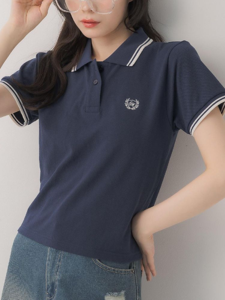 エムズエキサイト ems excite バイカラーポロTEE (BLU2) BLU2