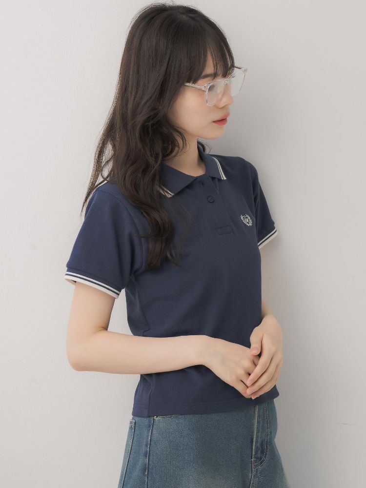 エムズエキサイト ems excite バイカラーポロTEE (BLU2) BLU2