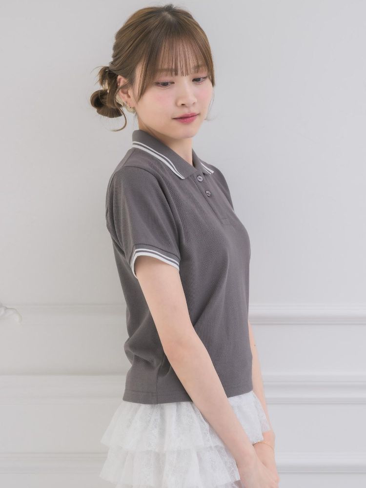 エムズエキサイト ems excite バイカラーポロTEE (BLU2) BLU2