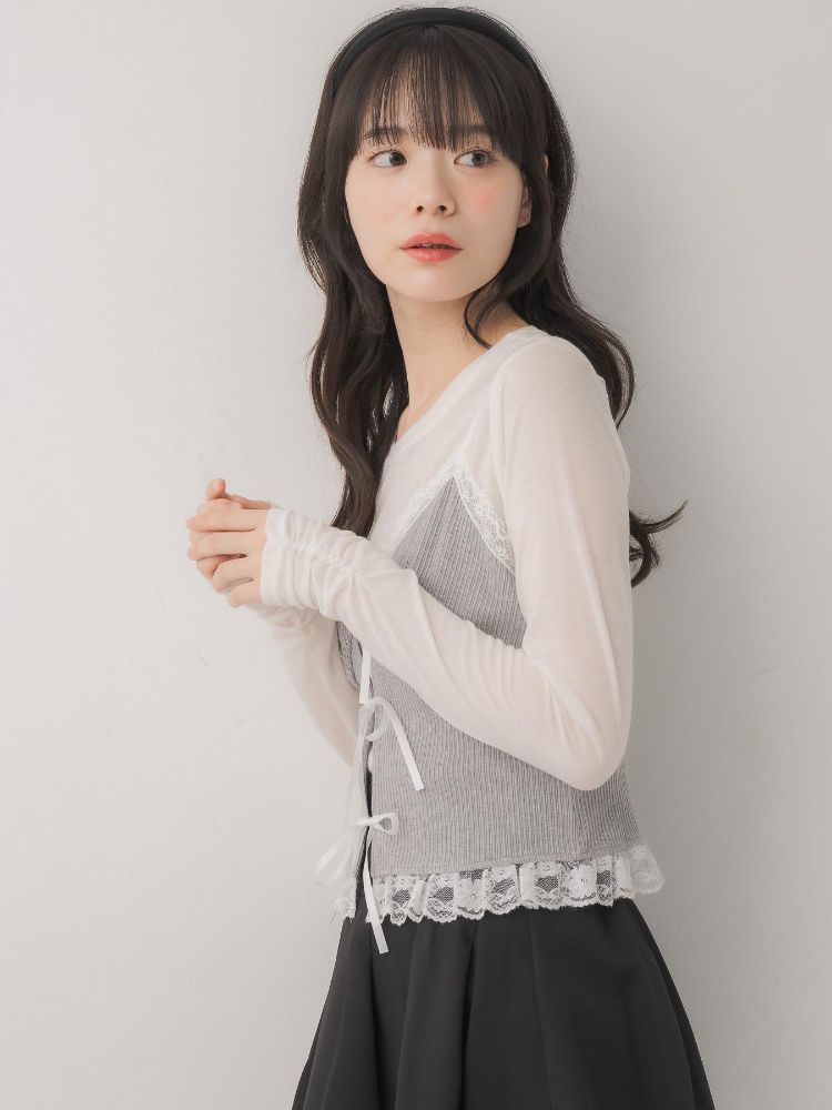 エムズエキサイト ems excite リボンビスチェ&インナーSET (BLK1) BLK1