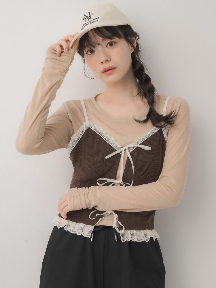 エムズエキサイト ems excite リボンビスチェ&インナーSET (BLK1) BLK1