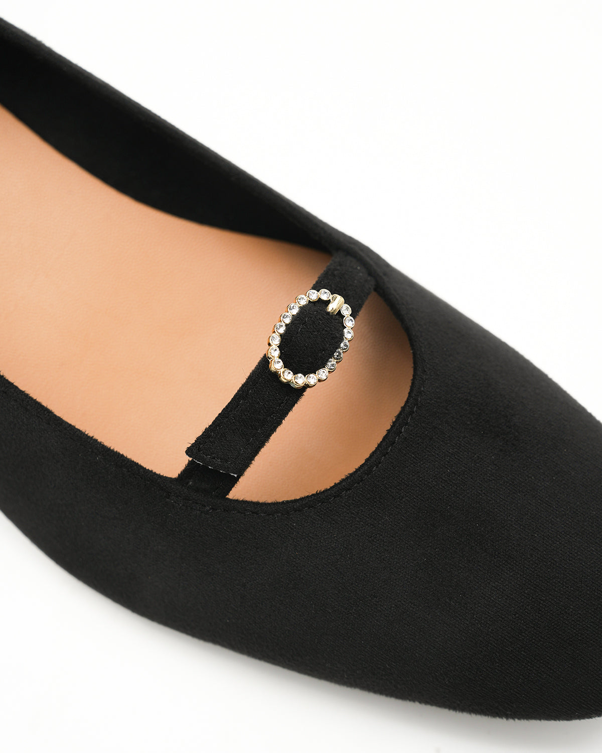 エマ フランシス Emma Francis スエード 尾錠ストラップ 2cm パンプス (ブラック スエード) ブラック スエード