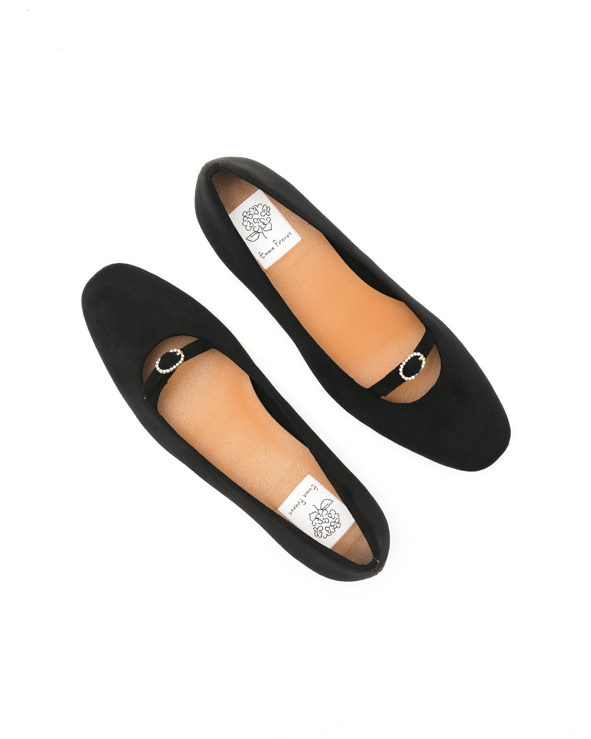 エマ フランシス Emma Francis スエード 尾錠ストラップ 2cm パンプス (ブラック スエード) ブラック スエード