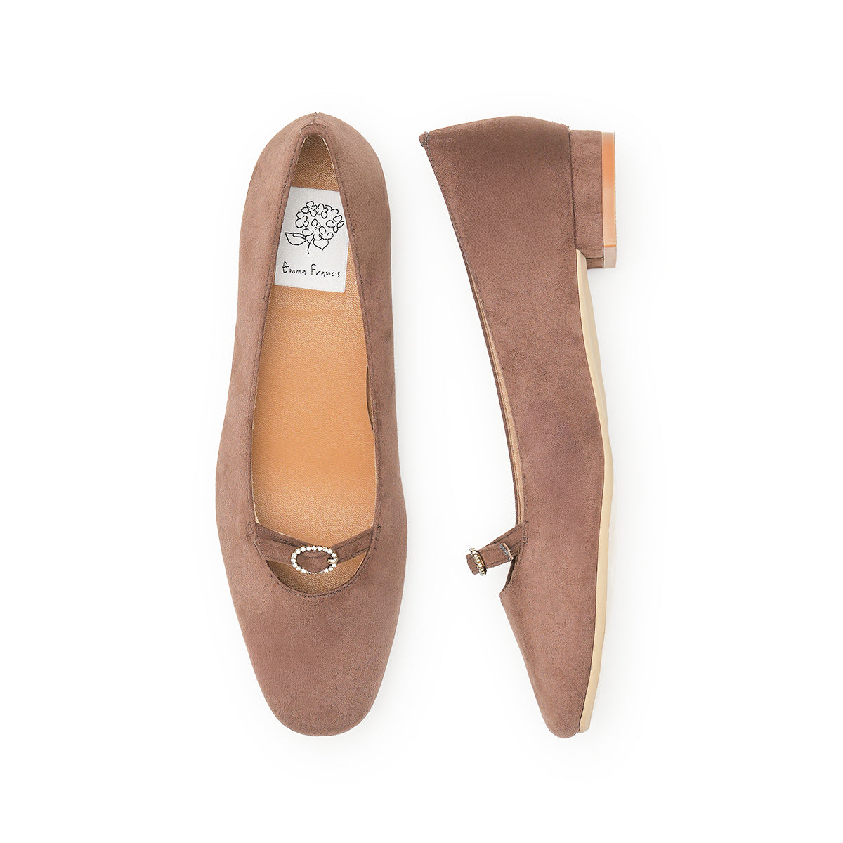 エマ フランシス Emma Francis スエード 尾錠ストラップ 2cm パンプス (チャコールグレー スエード) チャコールグレー スエード