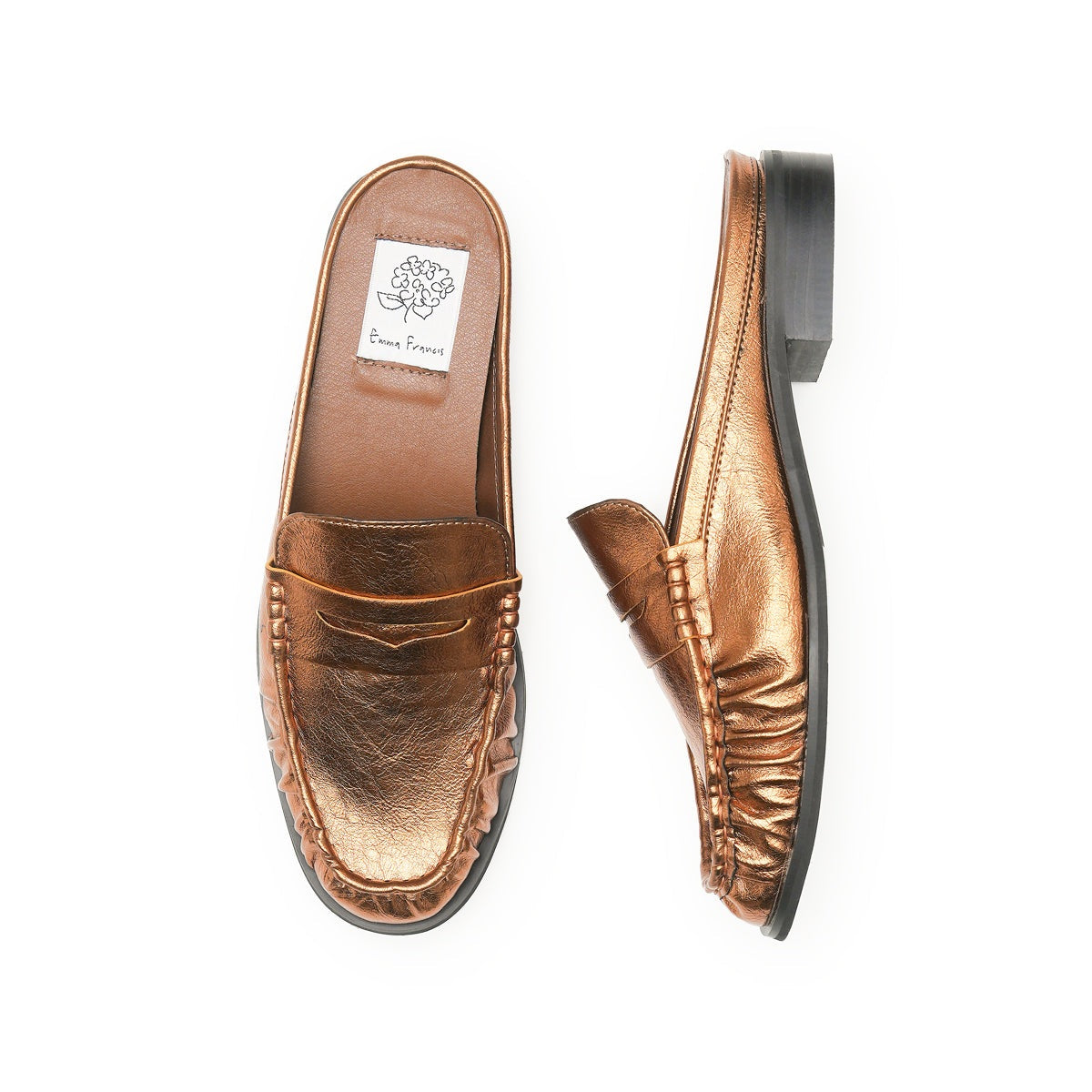 エマ フランシス Emma Francis メタリック ローファーミュール (ブロンズ マイラー) ブロンズ マイラー