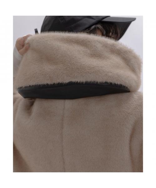 エイミー ロウ Eimee Law Eimee Law ベストコート 84389L ミンクファー フーディ ドロスト (IVGY/ライトグレー) IVGY/ライトグレー