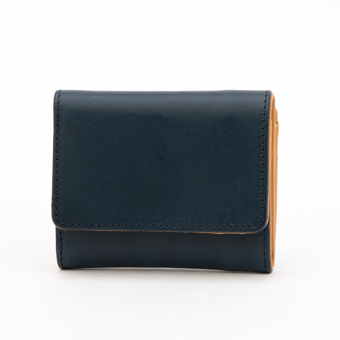 イーモノ e-mono 財布 メンズ 3つ折り 本革 牛革 コンパクト イタリアンレザー ブッテーロ ミニ財布 エイジング 経年変化 (ネイビー) ネイビー