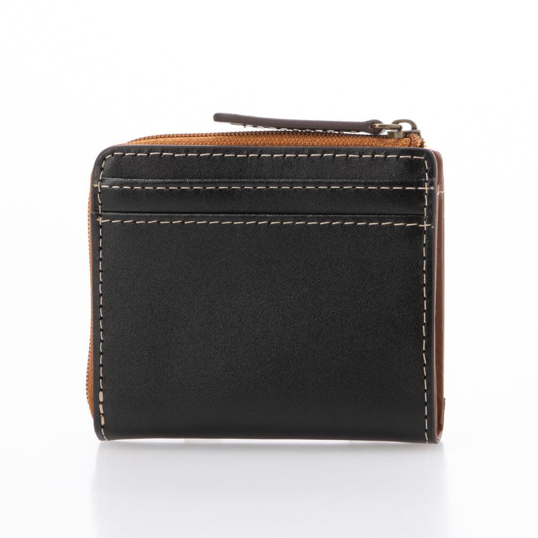 イーモノ e-mono 本革 L字ファスナー ミニ財布(ブラック) ブラック