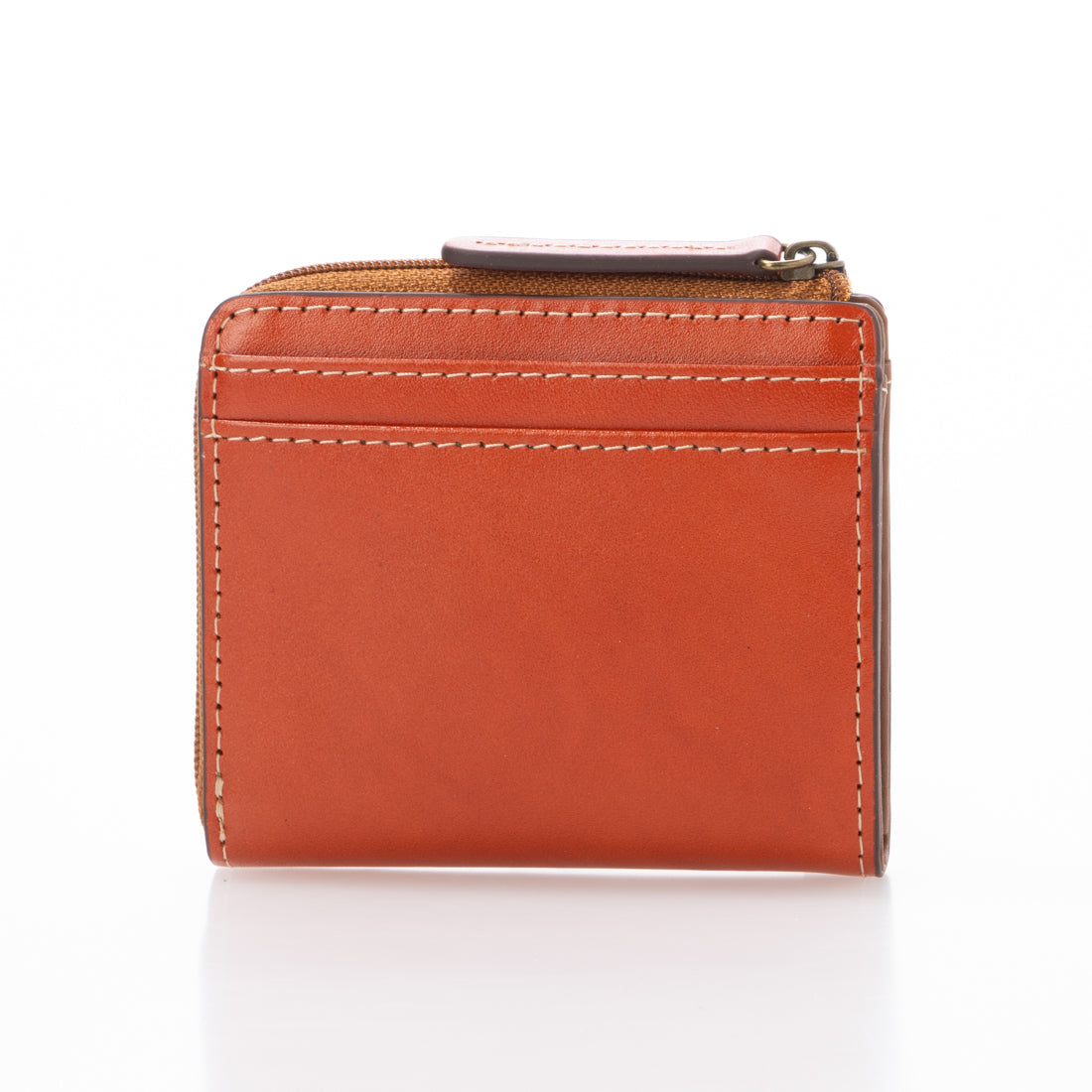 イーモノ e-mono 本革 L字ファスナー ミニ財布(オレンジ) オレンジ