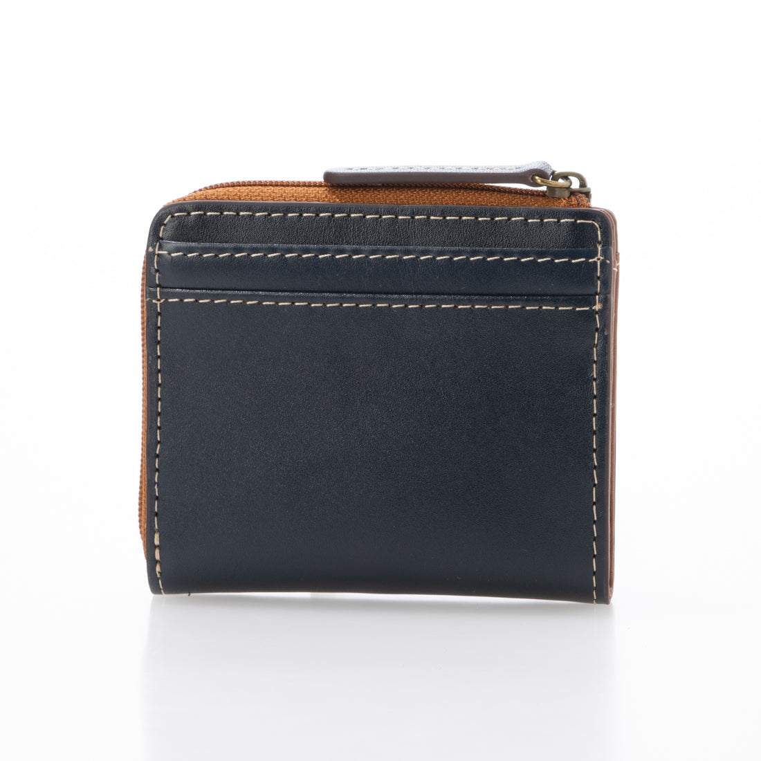 イーモノ e-mono 本革 L字ファスナー ミニ財布(ネイビー) ネイビー