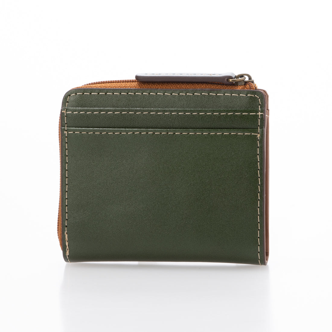 イーモノ e-mono 本革 L字ファスナー ミニ財布 (グリーン) グリーン