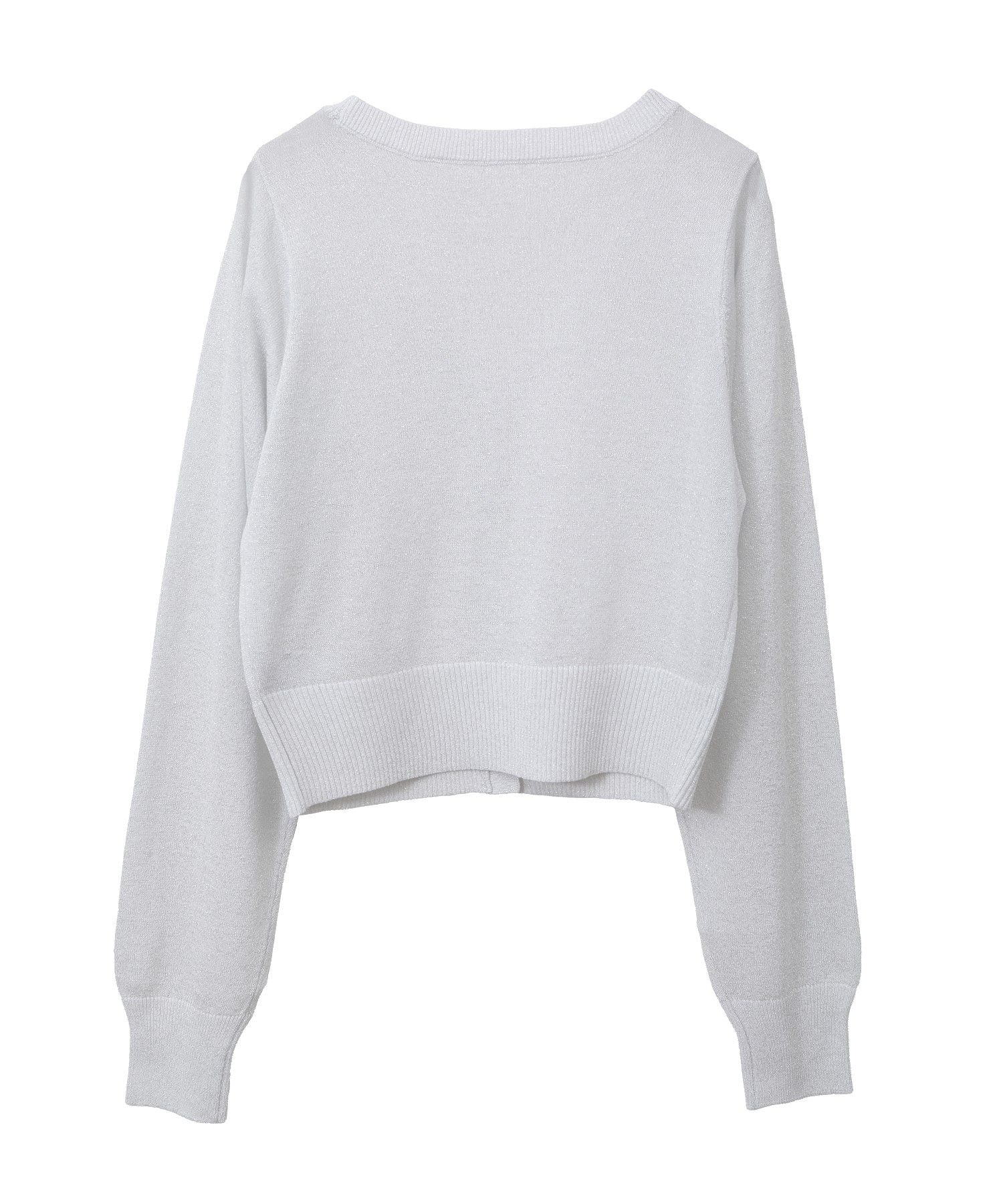 アースミュージックアンドエコロジー earth music&ecology シアーラメVネックカーディガン (ブラック) ブラック