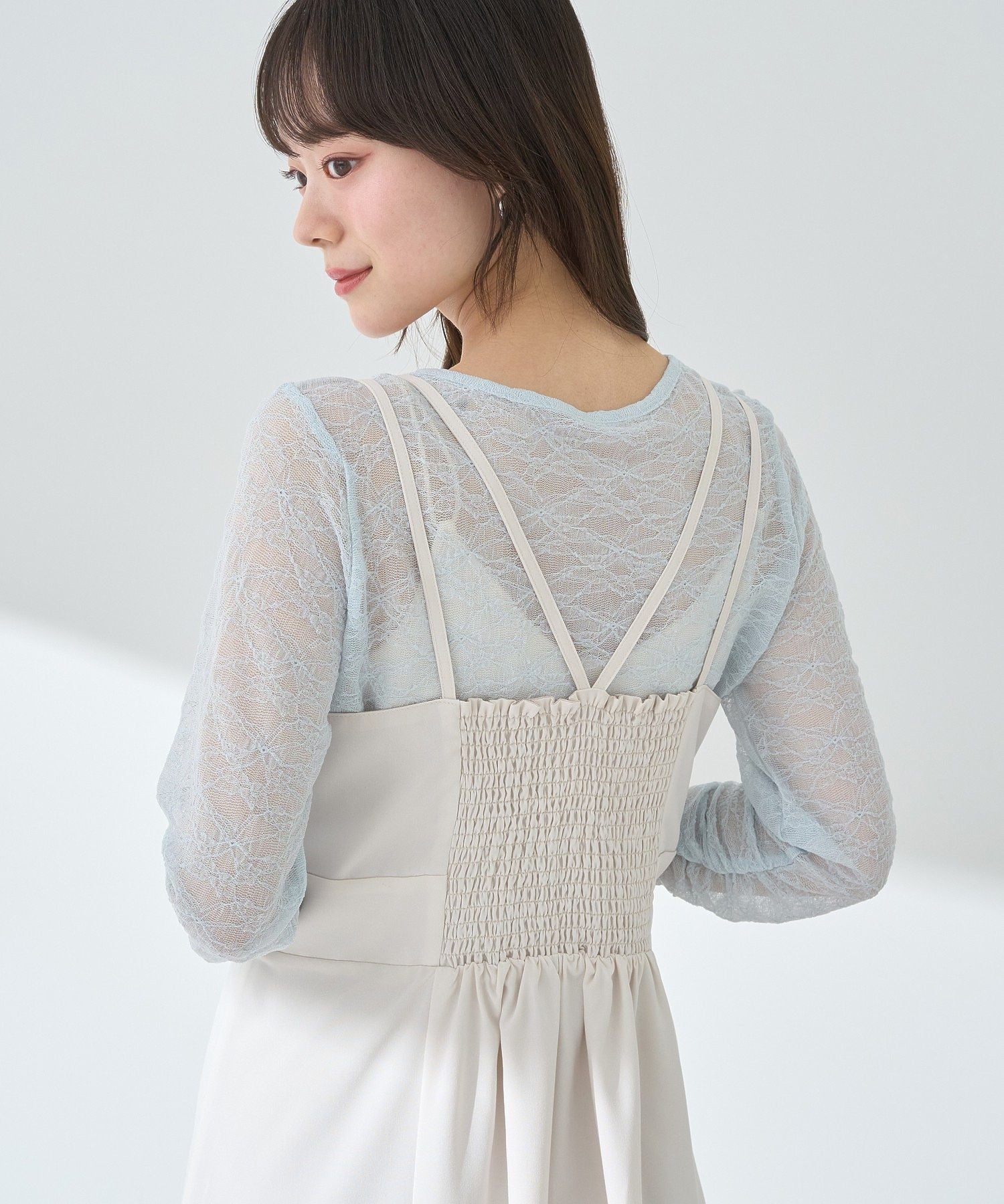 アースミュージックアンドエコロジー earth music&ecology サイドリボンラップ風キャミワンピース (モカ) モカ