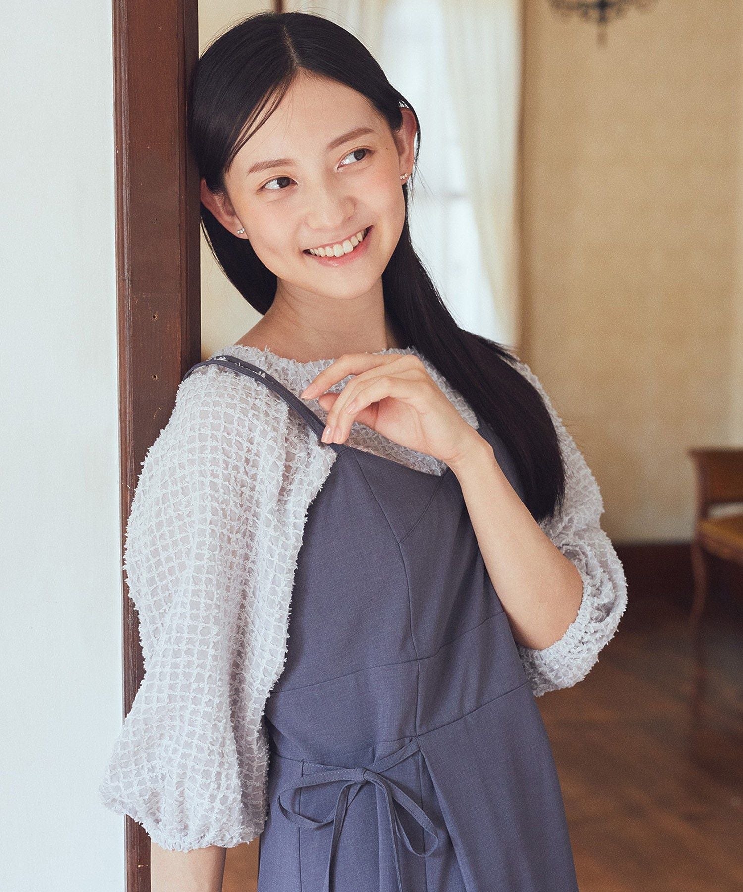 アースミュージックアンドエコロジー earth music&ecology 前後2wayミニフリンジブラウス (オフホワイト) オフホワイト