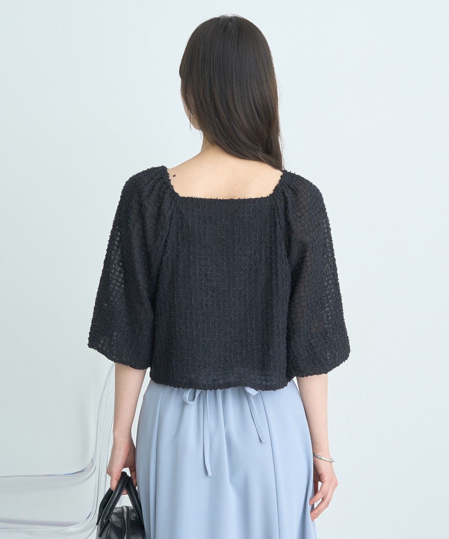 アースミュージックアンドエコロジー earth music&ecology 前後2wayミニフリンジブラウス (オフホワイト) オフホワイト