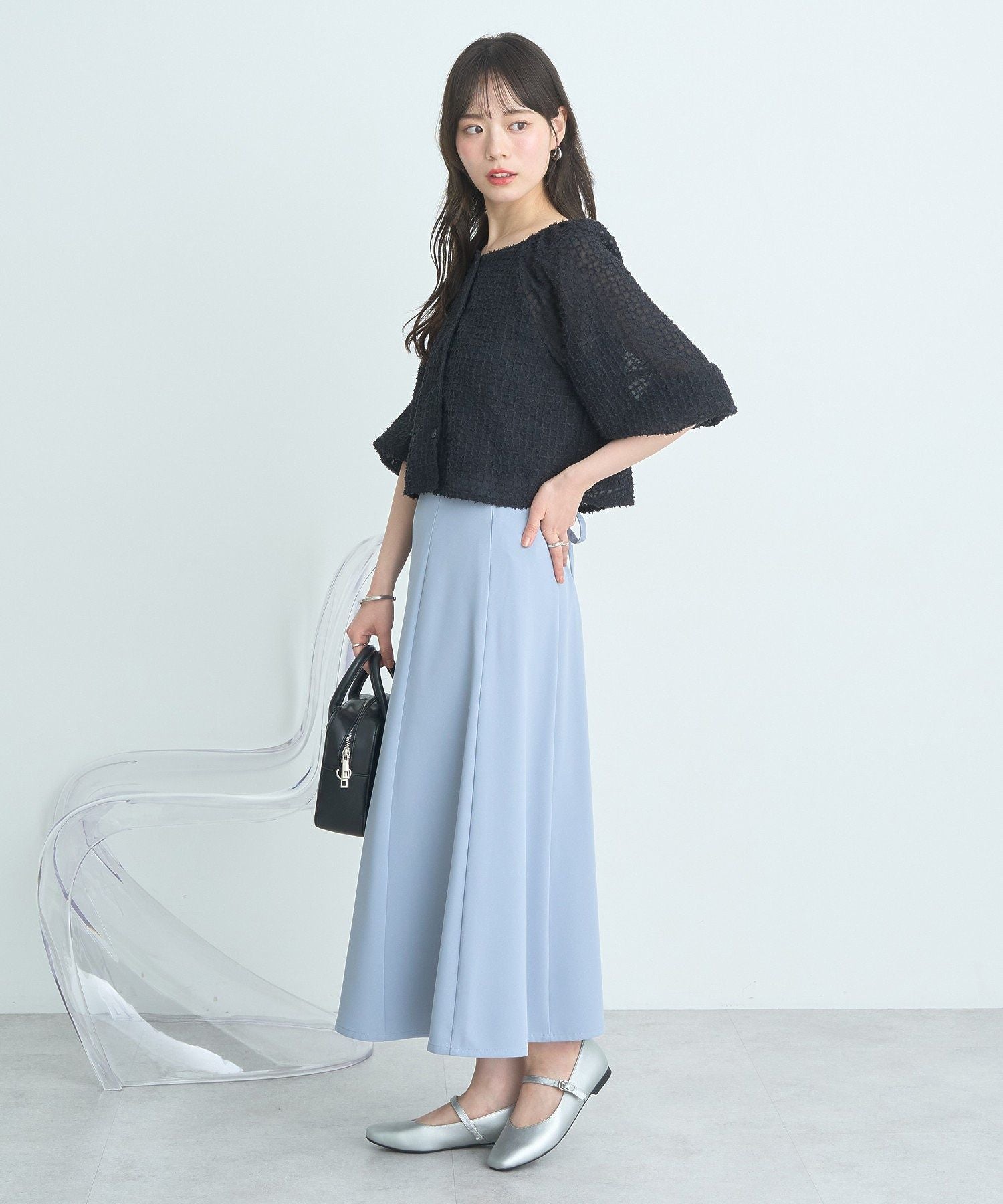 アースミュージックアンドエコロジー earth music&ecology 前後2wayミニフリンジブラウス (オフホワイト) オフホワイト