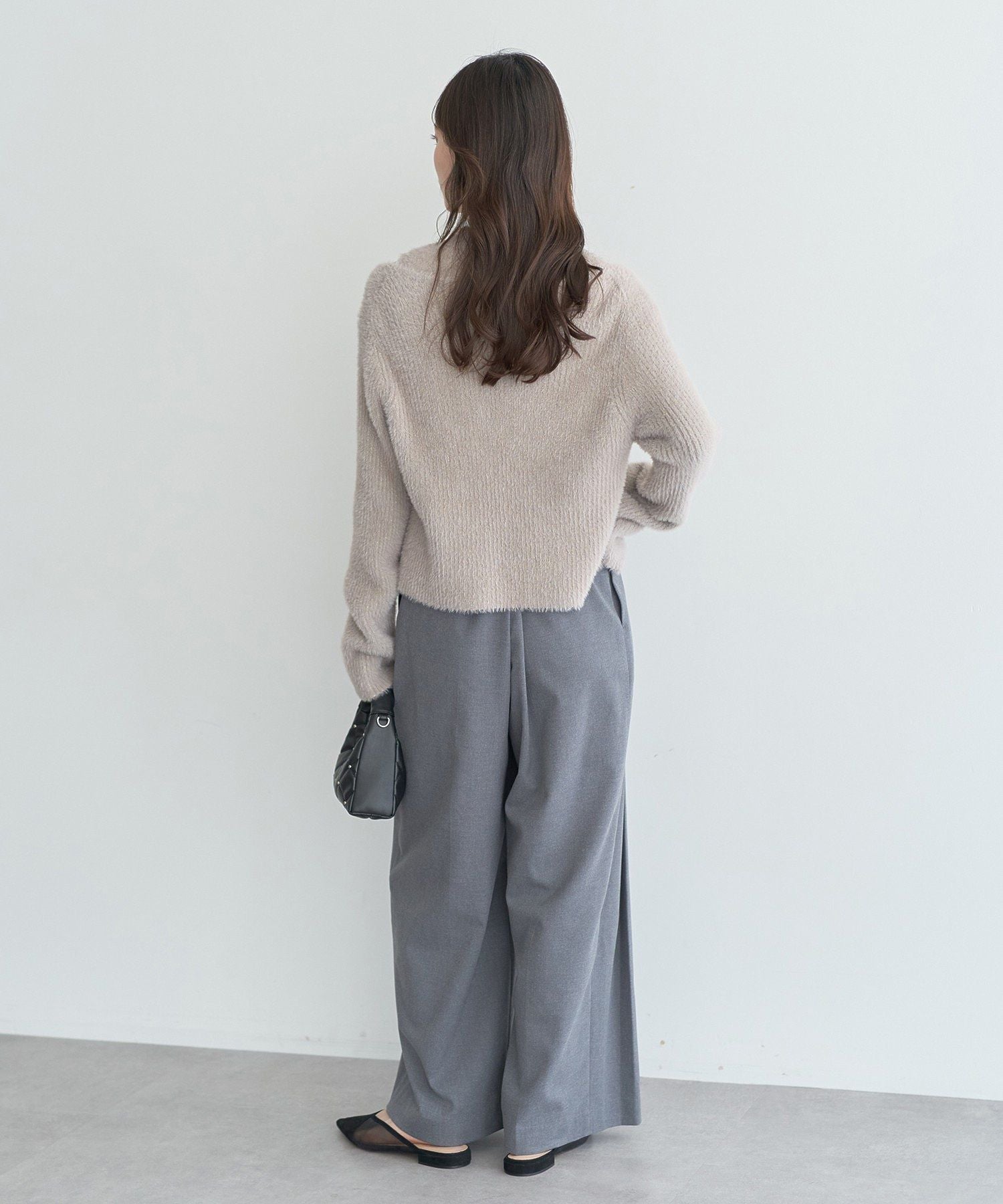 アースミュージックアンドエコロジー earth music&ecology ウエストタブタックパンツ (ブラック) ブラック