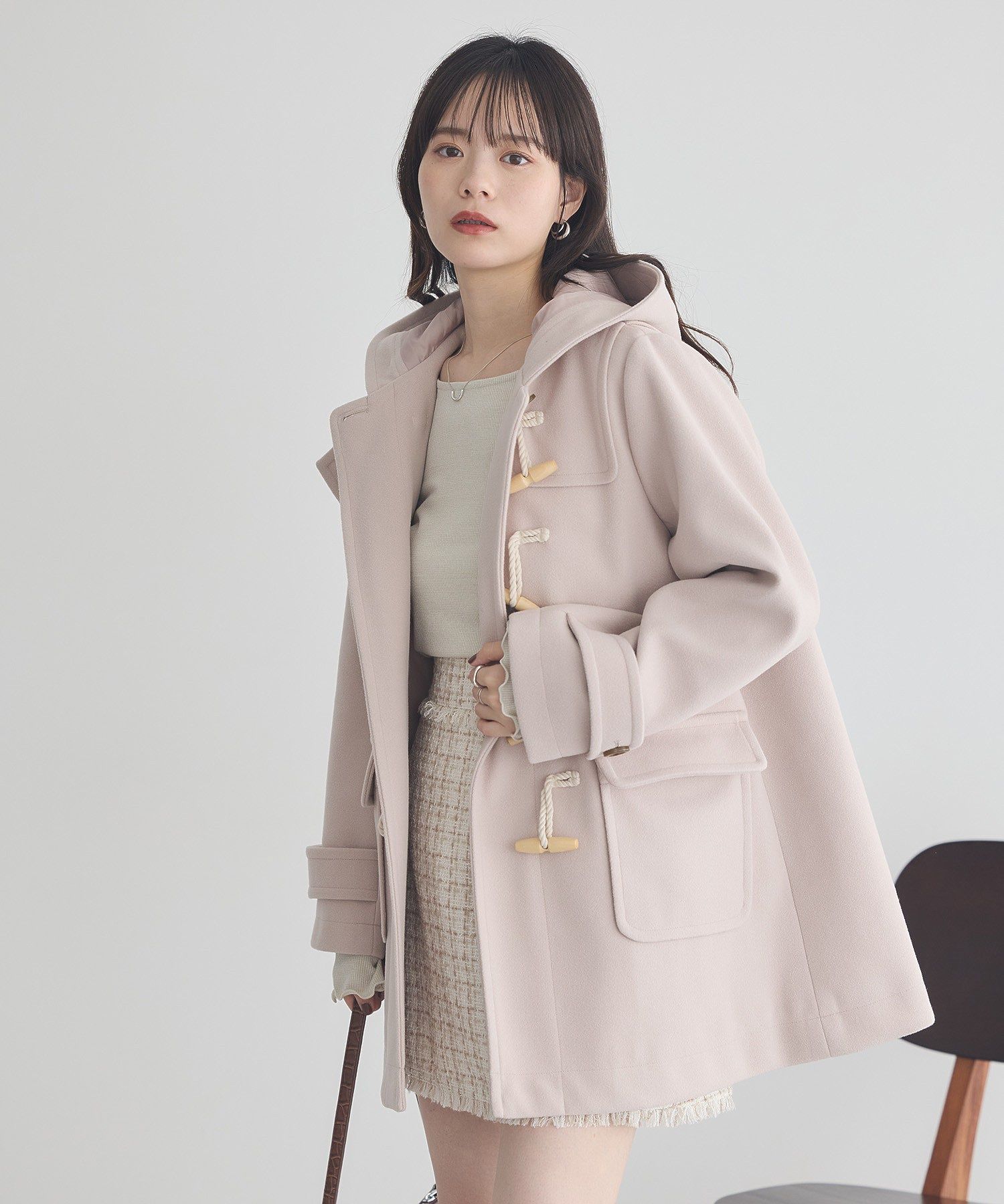 アースミュージックアンドエコロジー earth music&ecology ダッフルコート (ベージュ) ベージュ