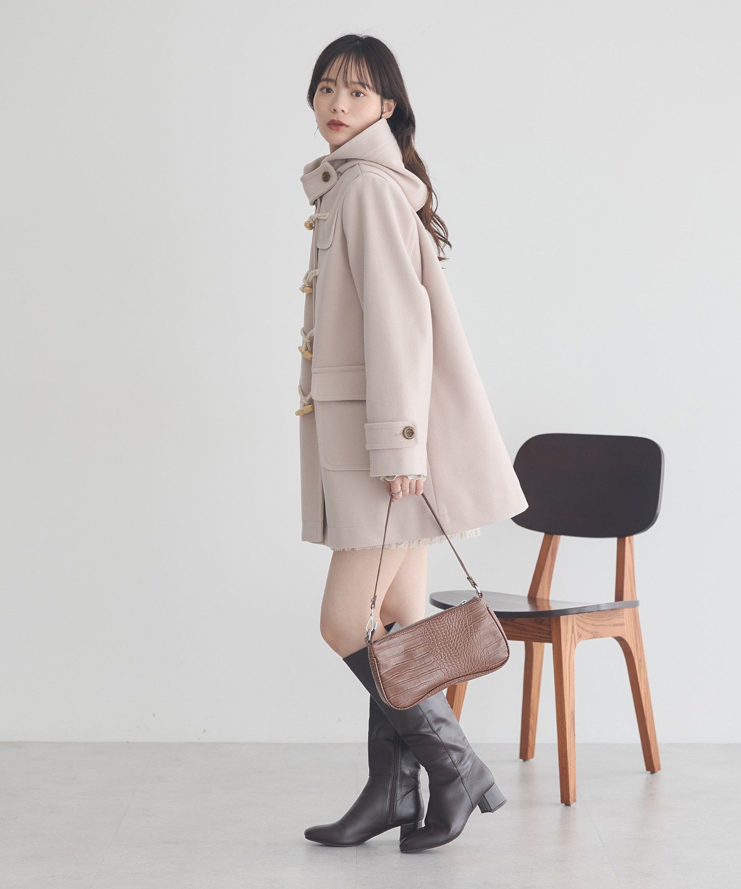 アースミュージックアンドエコロジー earth music&ecology ダッフルコート (ベージュ) ベージュ