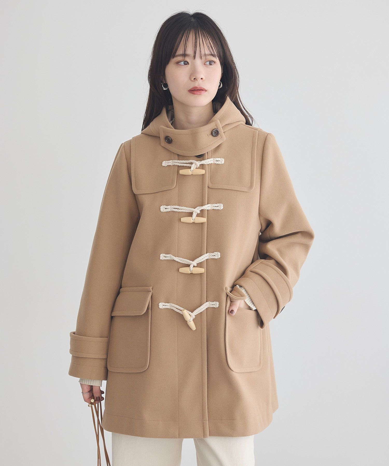 アースミュージックアンドエコロジー earth music&ecology ダッフルコート (ベージュ) ベージュ